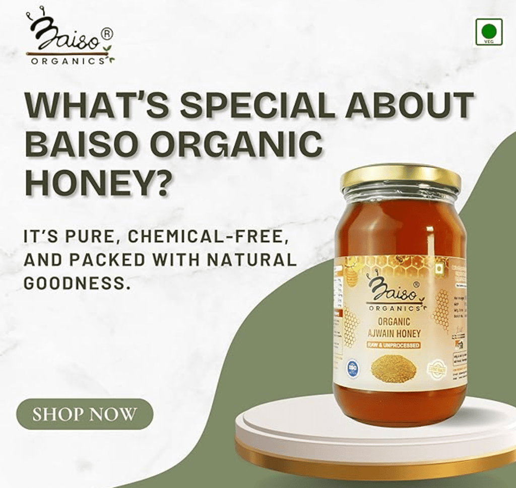 Baiso Organics Raw Unprocessed Natural Ajwain Honey - 500gm view 2
