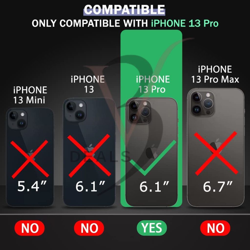 V3Deals Crystal Clear Hard Back Case Compatible with iPhone 13 Pro | Shockproof Transparent Scratch Resistant Slim Cover with Reinforced Corner Protection (iPhone 13 Pro) view 2