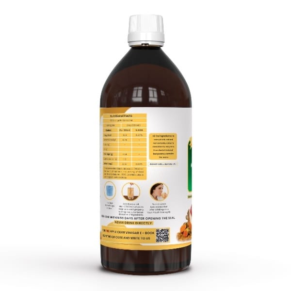 Dr. Patkar's ACV HRT GOLD | Apple Cider Vinegar with Arjuna, Curcumin, Ginger, Garlic & Lemon | 2X Formula Health Shot |Cholesterol Care| Immunity, Heart & Gut Support | Raw & Unfiltered (500 ML) view 2