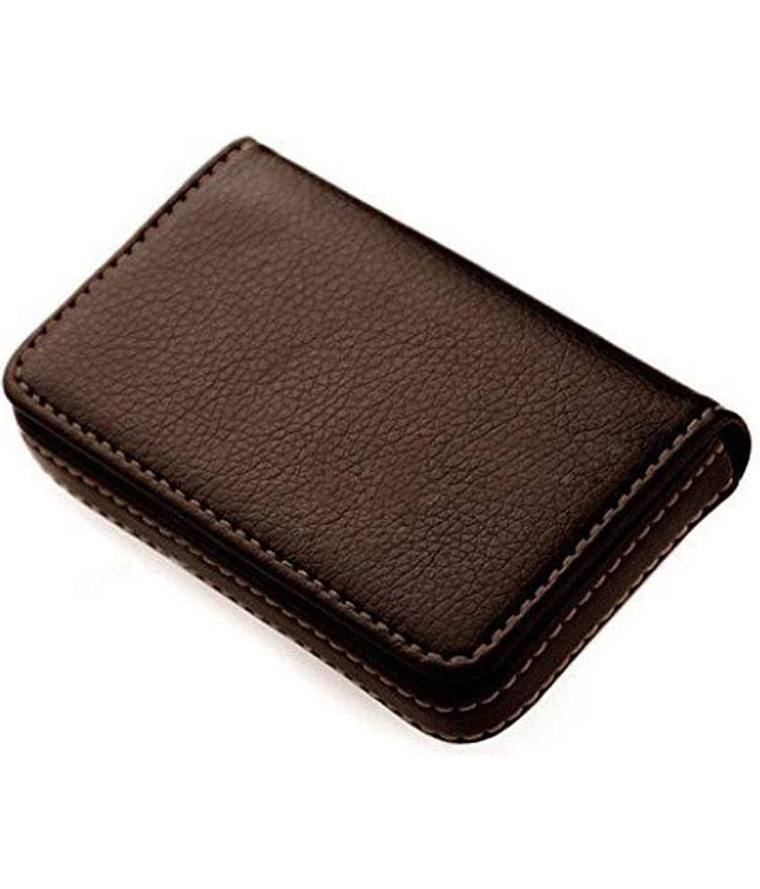 AmtiQ High Quality Soft Brown Leather Pack of 2 ATM/Visiting Card Holder view 2