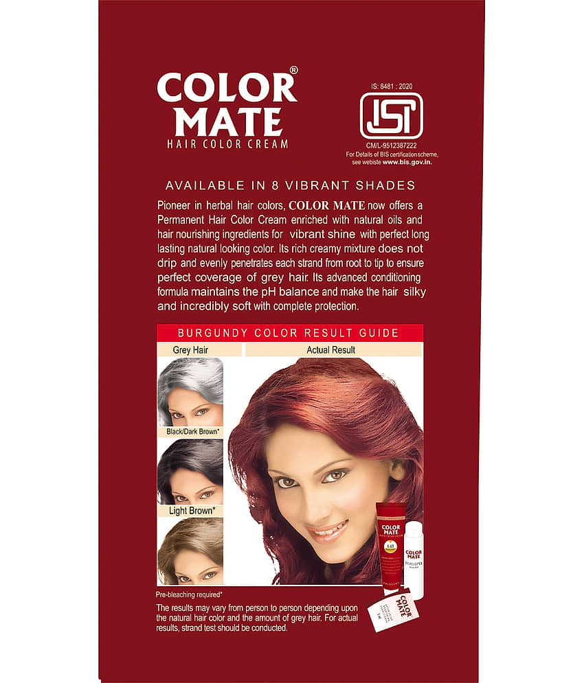 Color Mate Hair Color Cream Burgundy_130Ml (Pack of 3) view 2