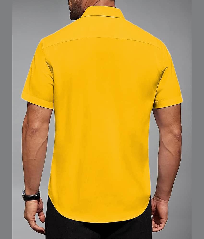 BHUVIKOO Cotton Blend Slim Fit Solids Half Sleeves Men's Casual Shirt - Beige ( Pack of 1 ) view 2