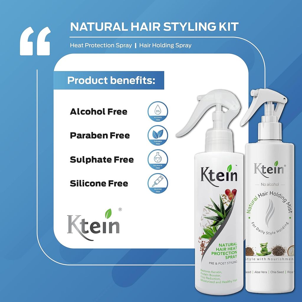 KTEIN HAIRSTYLE COMBO: Hair Heat Protection Spray 200ml + Hair Holding Spray 220ml view 2