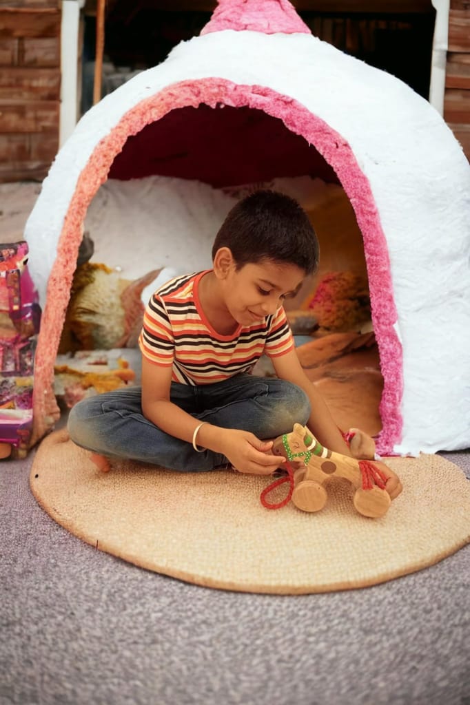 neemtoys Neem Wooden Pull Along Horse Toy for Kids of Age 8 Months to 8 Years| Birthday Gift for Toddlers view 2