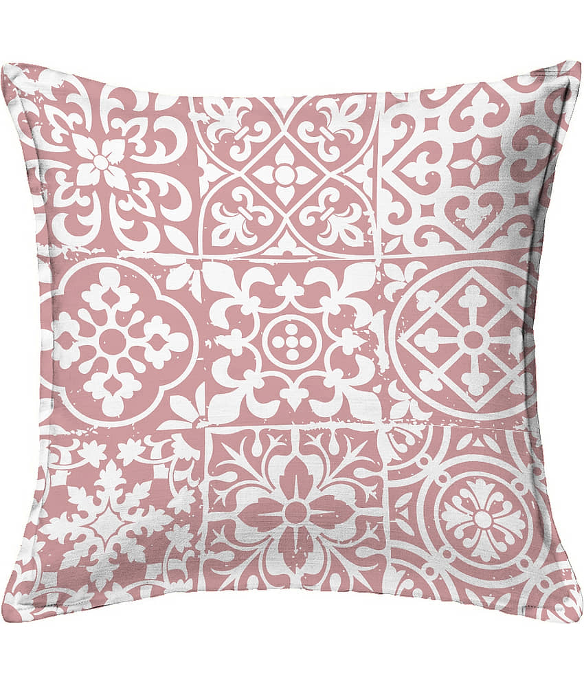 Houzzcode - Water Repellent Peach Polyester Pillow Covers 40x40x3 ( Pack of 1 ) view 2