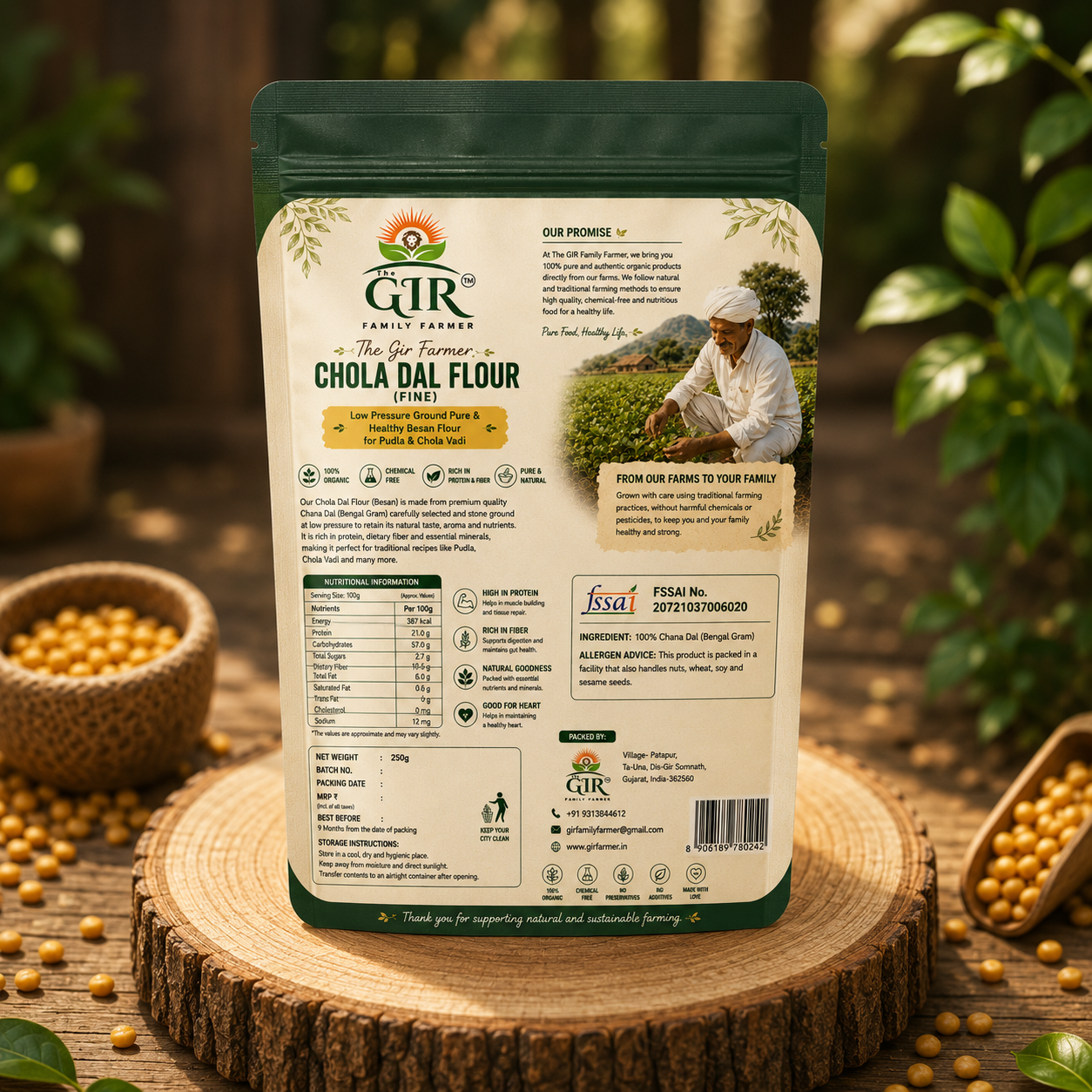 Organic Chola Dal Flour — Premium Quality view 2