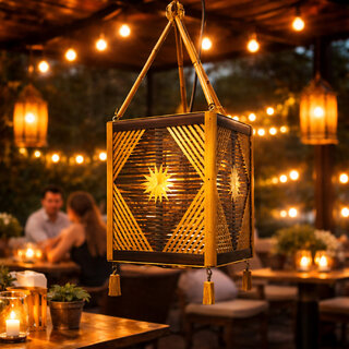 WEEBIZ Jullian17 Wall Lights, Ceiling Lights, Hanging Lights (Pendant Lights), Wall Lights Lamp Shade (Bamboo) view 2