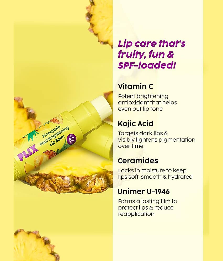 The Plant Fix Plix Pineapple Lip Balm SPF 50 + Smoothie Moisturizer Kojic Acid, Vitamin C (2 Items in the set) view 2