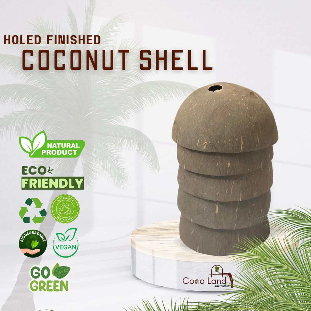 Coco Land Holed Coconut Shell Finished Raw Craft | Decorative Pots,Craft Making | Handicraft,Agricraft view 2