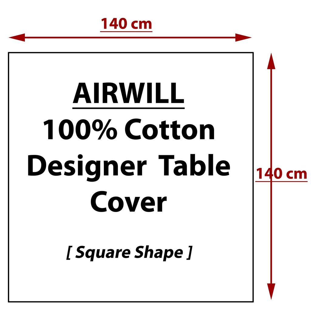 AIRWILL, 100% Cotton Self Designed 4 Seater Table Cloth, Pack of 1 pc. view 2