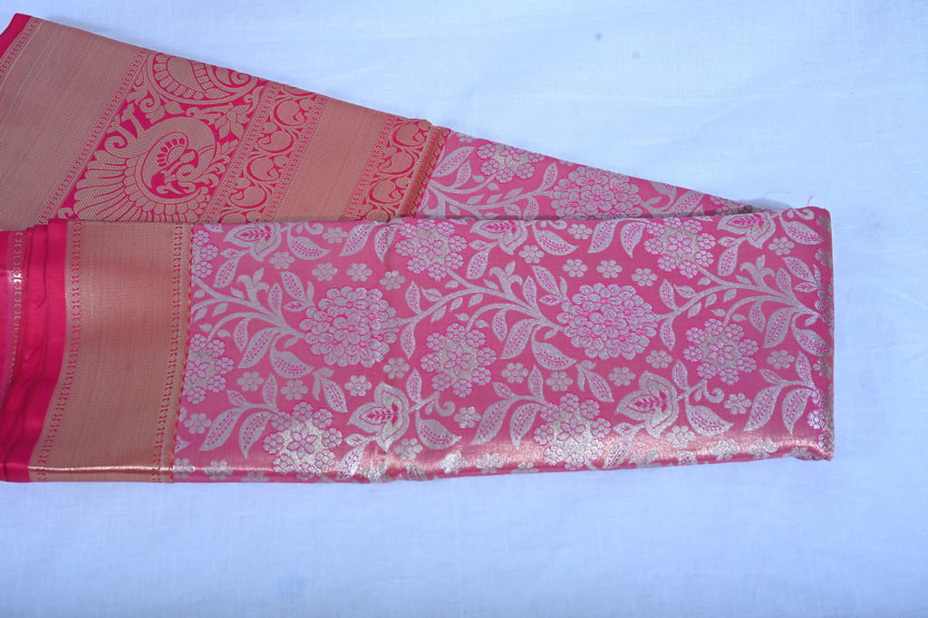 Buy Pink Banarasi Silk Saree view 2
