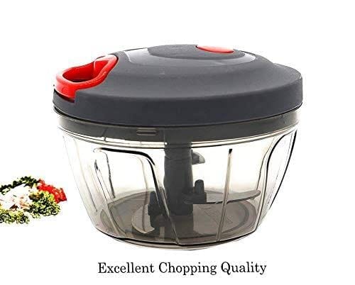 NEWWAY 450ml Pull Cord Vegetable Chopper – Mini Manual Food Cutter with 3 Stainless Steel Blades for Onion, Garlic, Fruits, Dry Fruits & More | BPA Free & Compact view 2
