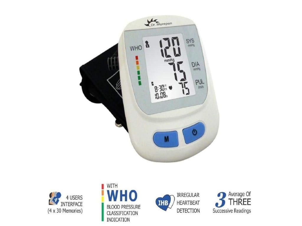 Dr. Morepen Bp Monitor 09 Fully Automatic BP Monitor with AC/DC Adaptor and Charger (White) view 2