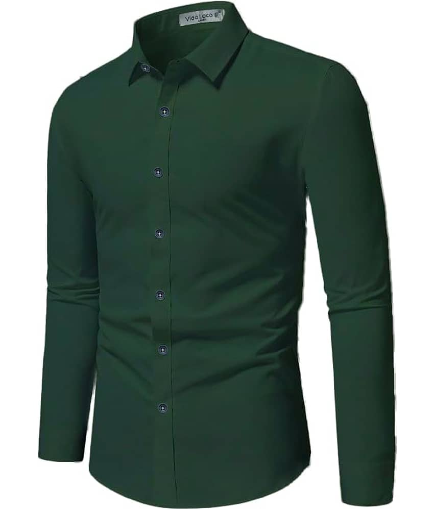 UNI VIBE Cotton Blend Slim Fit Solids Full Sleeves Men's Casual Shirt - Red ( Pack of 1 ) view 2