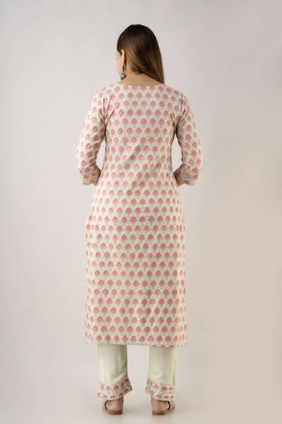 Women Printed Viscose Rayon Straight Kurta (Light Green) view 2