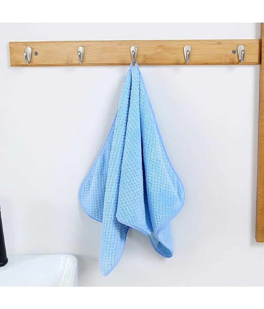 BLUE HOME AND KITCHEN Pack of 2 Microfibre 301-350 -GSM Hand Towel ( Blue ) view 2