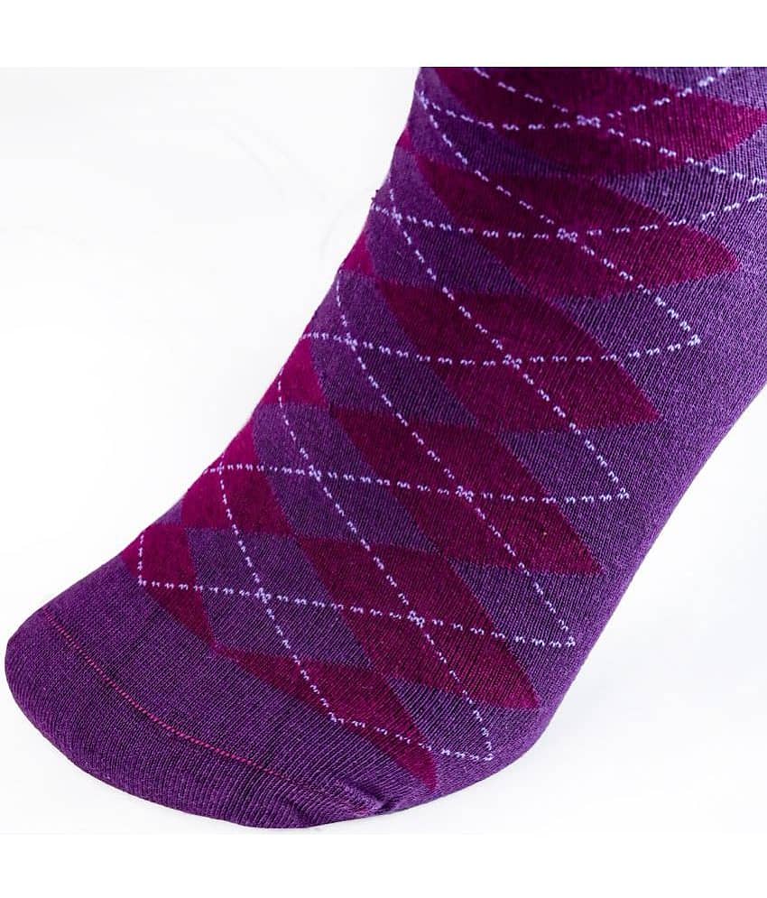 Man Arden - Purple Cotton Men's Mid Length Socks ( Pack of 1 ) view 2