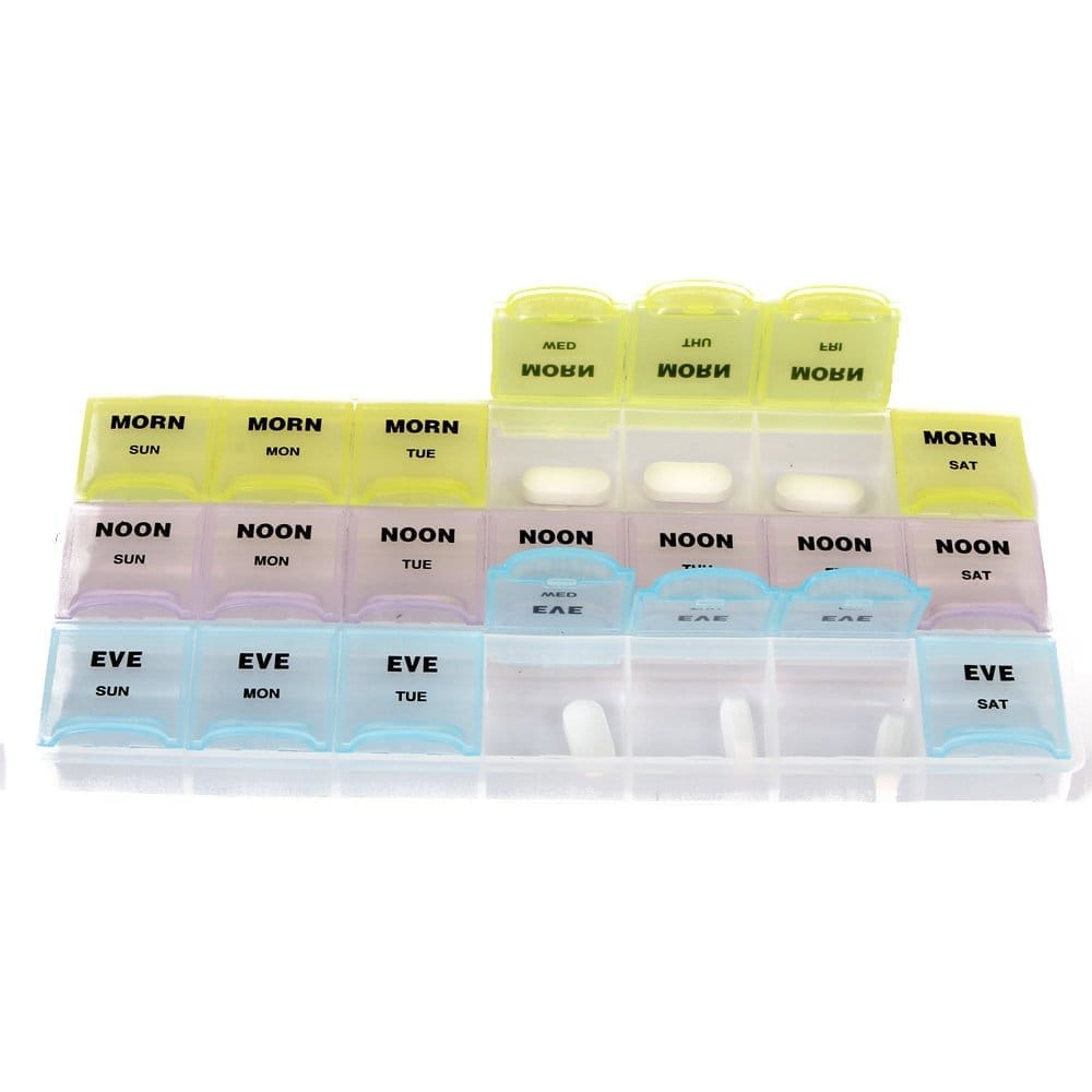 EZYFIT Pill Medicine Organizer Reminder Storage Box 21 Day Medicine planner Pill Organizer, Weekly Pill Organizer, 3 Times A Day Color-Coded, Easy-Open, See-Through Lids, Organize Medication view 2