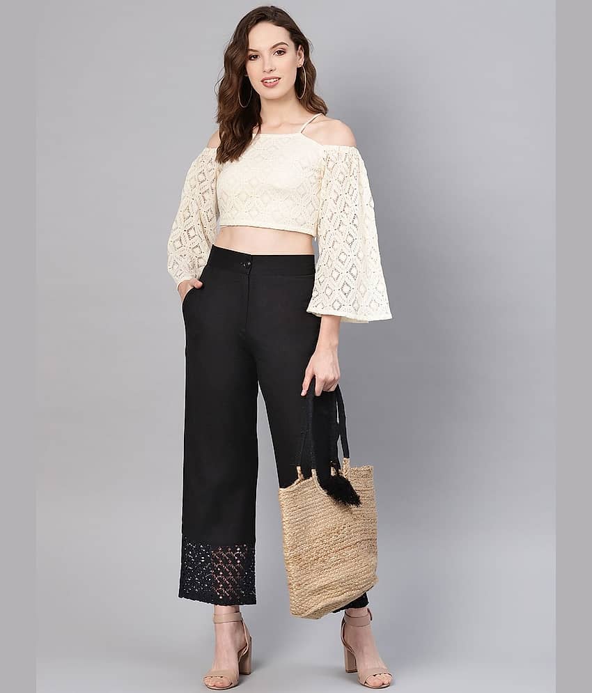 Juniper - Black Cotton Wide leg Women's Palazzos ( Pack of 1 ) view 2