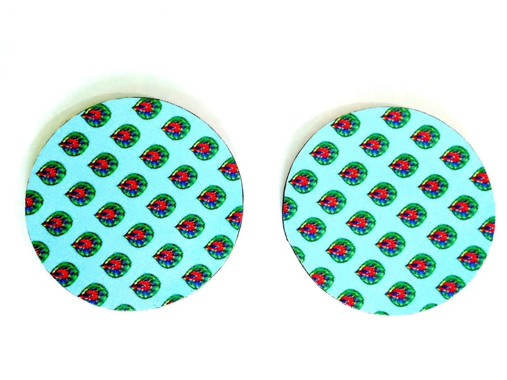 Mor Pankh Round Coasters -4 inches view 2