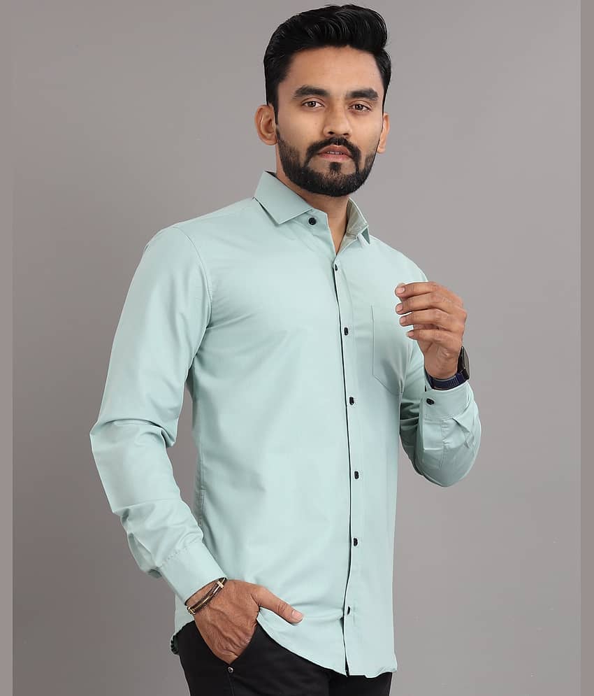 Nofilter Cotton Blend Regular Fit Full Sleeves Men's Formal Shirt - Green ( Pack of 1 ) view 2