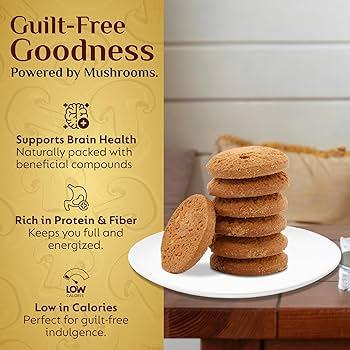 WORLD HARVEST RICE Homemade Musroom Cookies with Oyster Mushroom, Pearl Millet, No Maida, No Egg 100gm