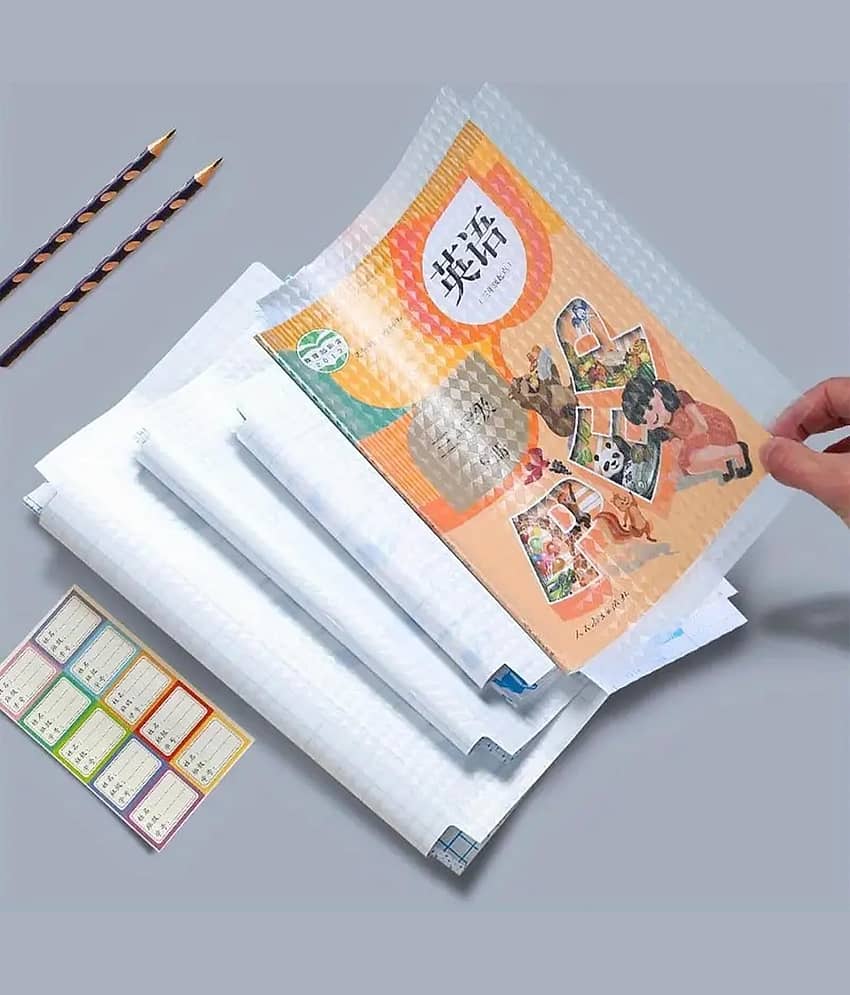 SKYVILLA 30pcs Book Covers Waterproof Plastic Transparent Paper Sticker Book Cover for Textbooks Biding Cover Protective Thick Sticky Cover for Students School Office Self-Adhesive (3 Different Size) view 2