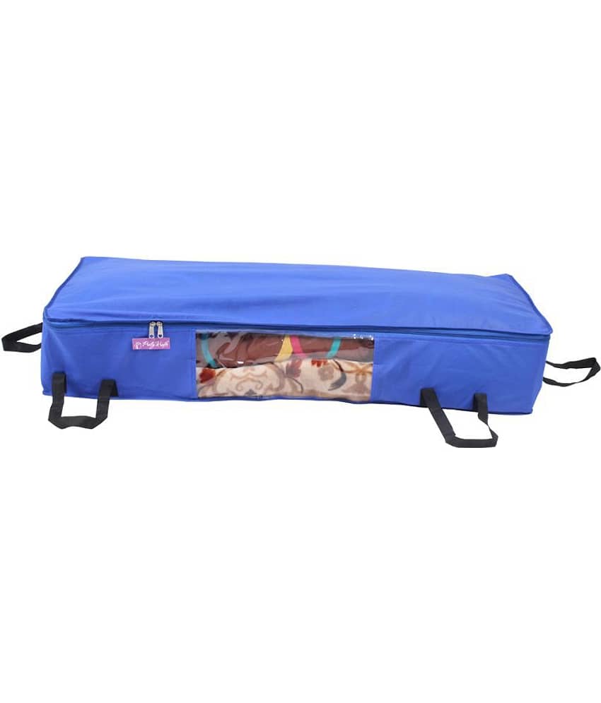 Prettykrafts Long Underbed Storage Bag, Storage Organizer, Blanket Cover with Side Handles (Set of 6 pcs) view 2