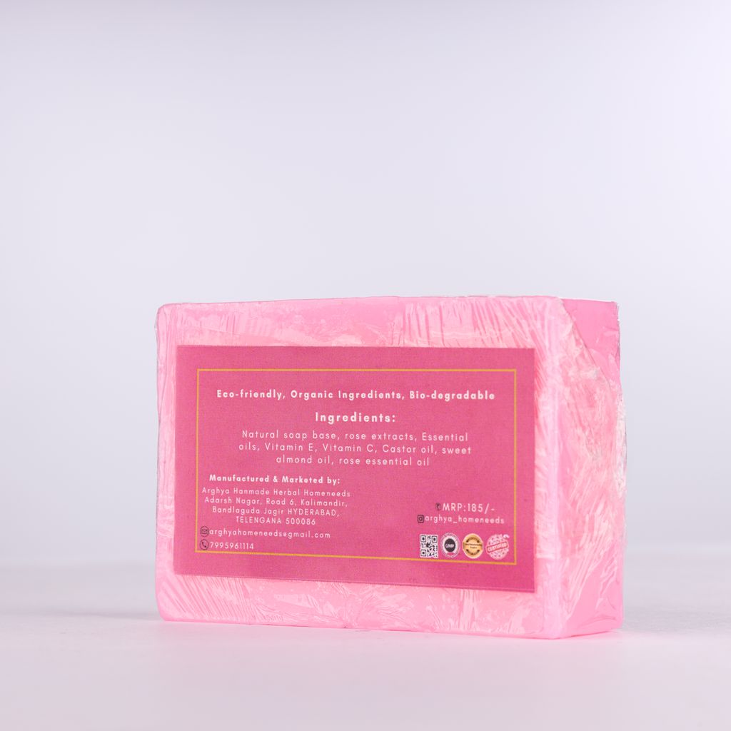 Arghya Pink Rose Organic Soap with Shea Butter & Rose Extracts for All Skin Types view 2