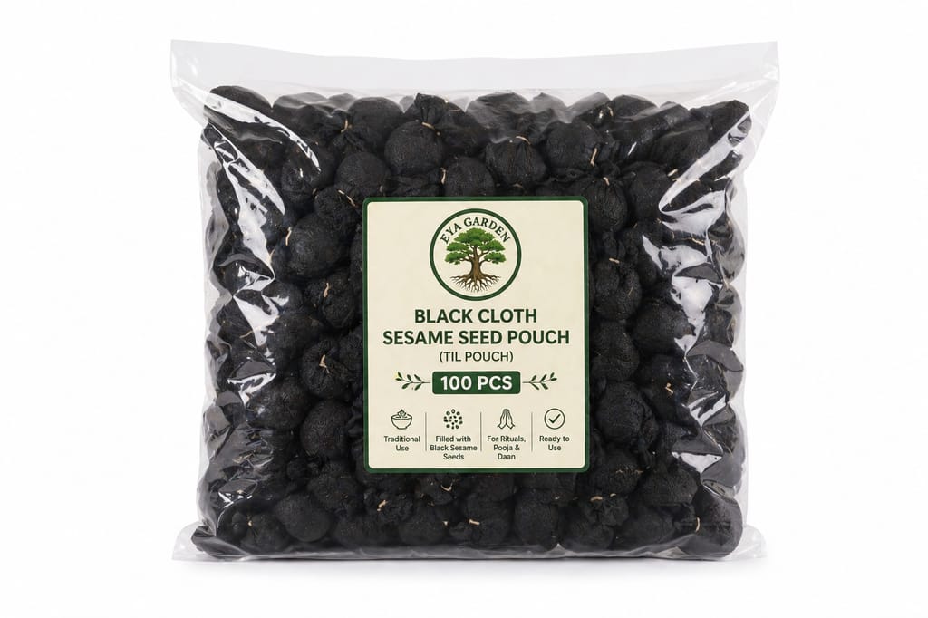 Black Cloth Sesame Seed Pouch (Til Pouch) – 100 Pcs | For Pooja, Daan & Ritual Use