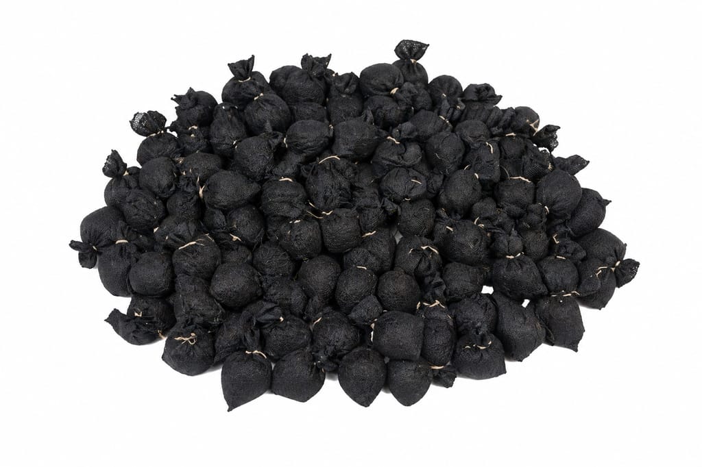 Black Cloth Sesame Seed Pouch (Til Pouch) – 100 Pcs | For Pooja, Daan & Ritual Use view 2
