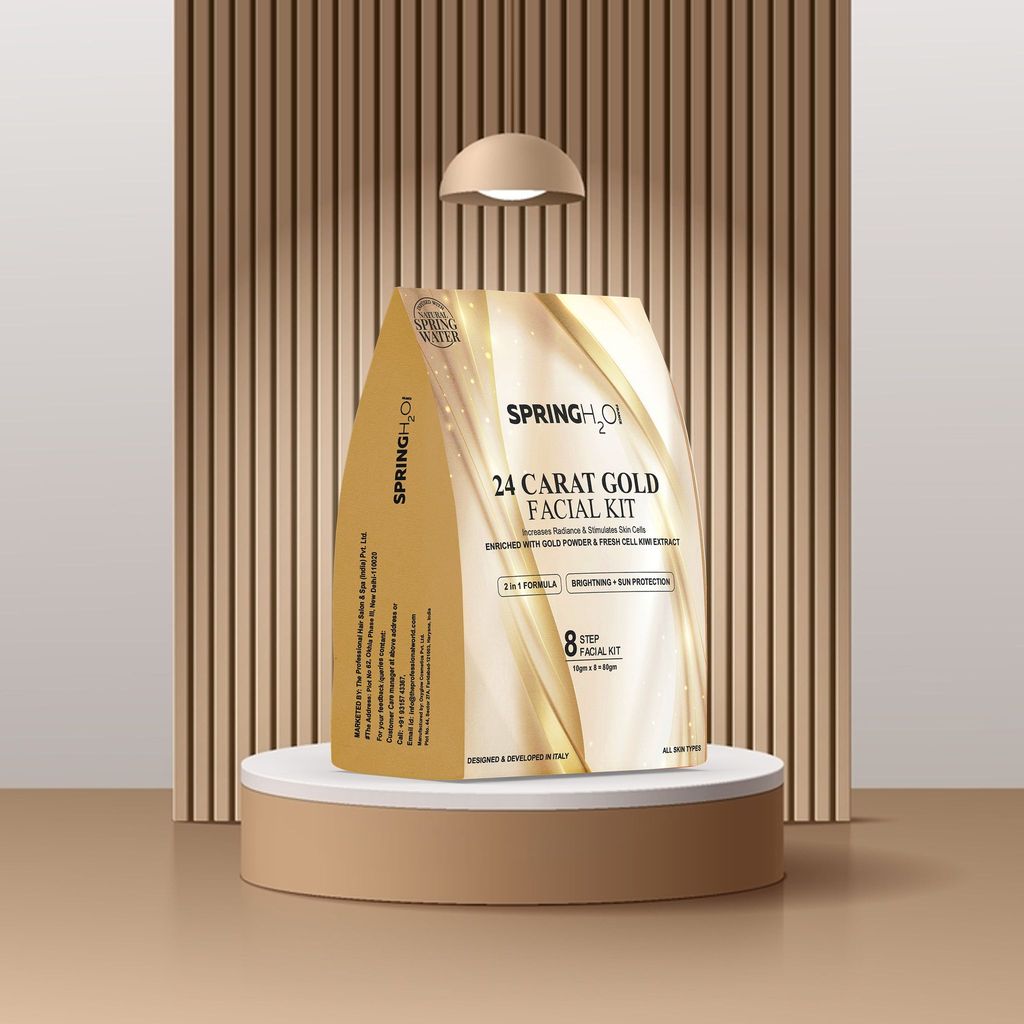 24 Carat Gold Facial Kit - 8 Step Formula - For Brightening and Sun Protection view 2