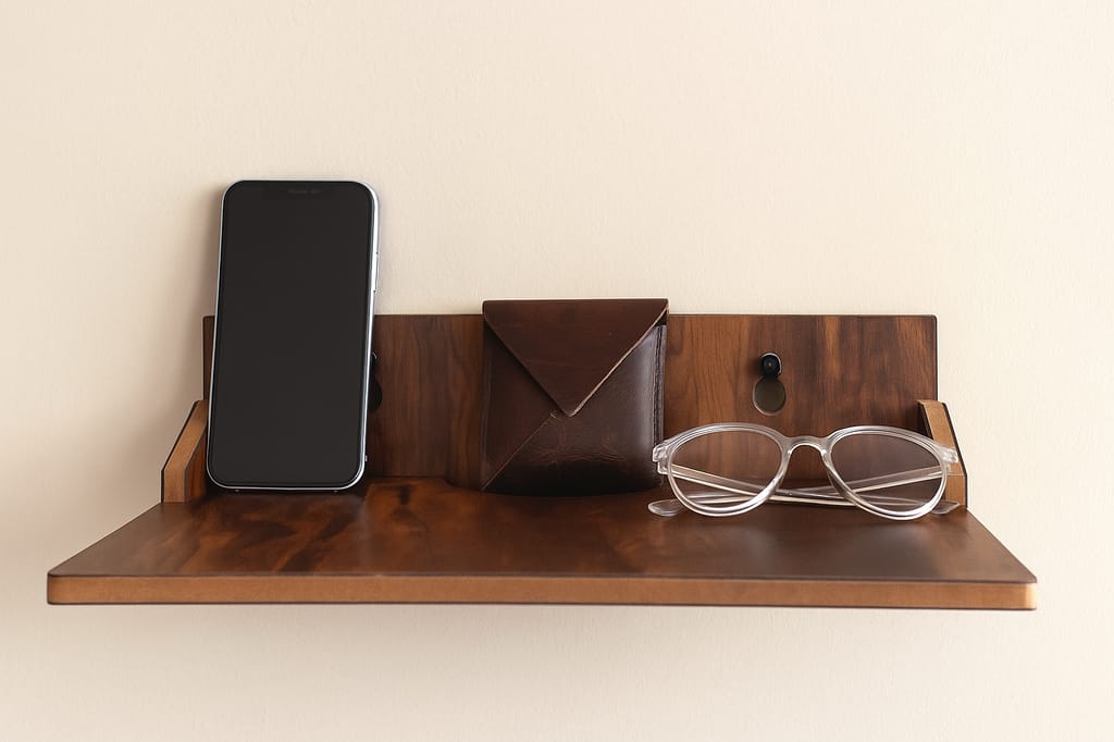 Wooden Wall Shelf - 25cm x 17cm x 7cm - Stylish & Functional view 2