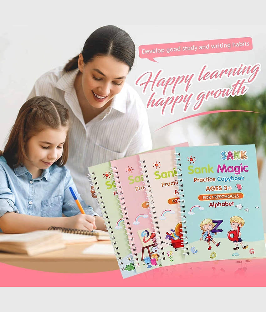 Villy Magic Book for Kids (4 Book + 5 Refill) Calligraphy Books for Kids, Sank Magic Practice Copy Book for Kids view 2