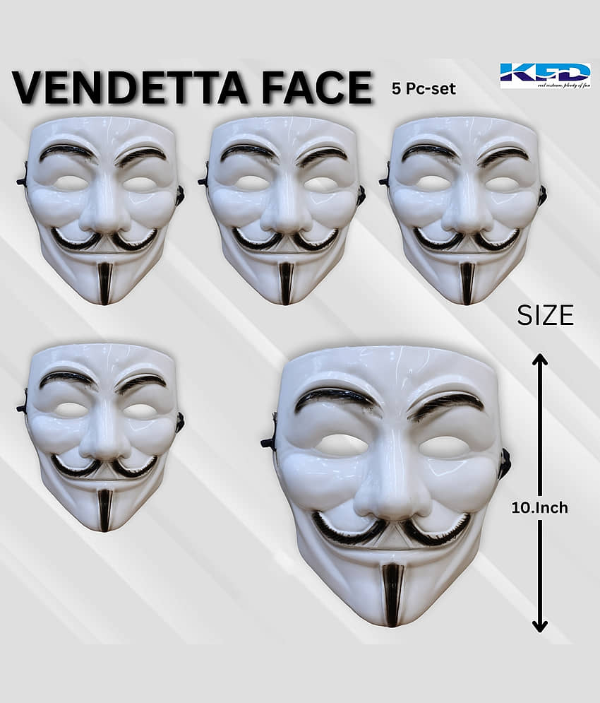 Kaku Fancy Dresses Vendetta Face for Kids Halloween Party/ Vendetta Face for Plays, Stage Shows - Pack of 10 view 2