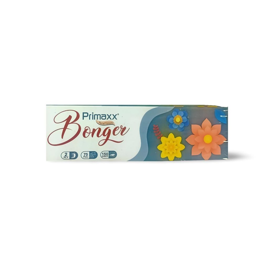 Primaxx 100% Virgin Pulp Ultra Soft White Facial Tissue Box - 75 Pulls, 2-Ply, Bonger New Box, Pack of 5, Soft, Hygienic, Daily Use Tissues view 2