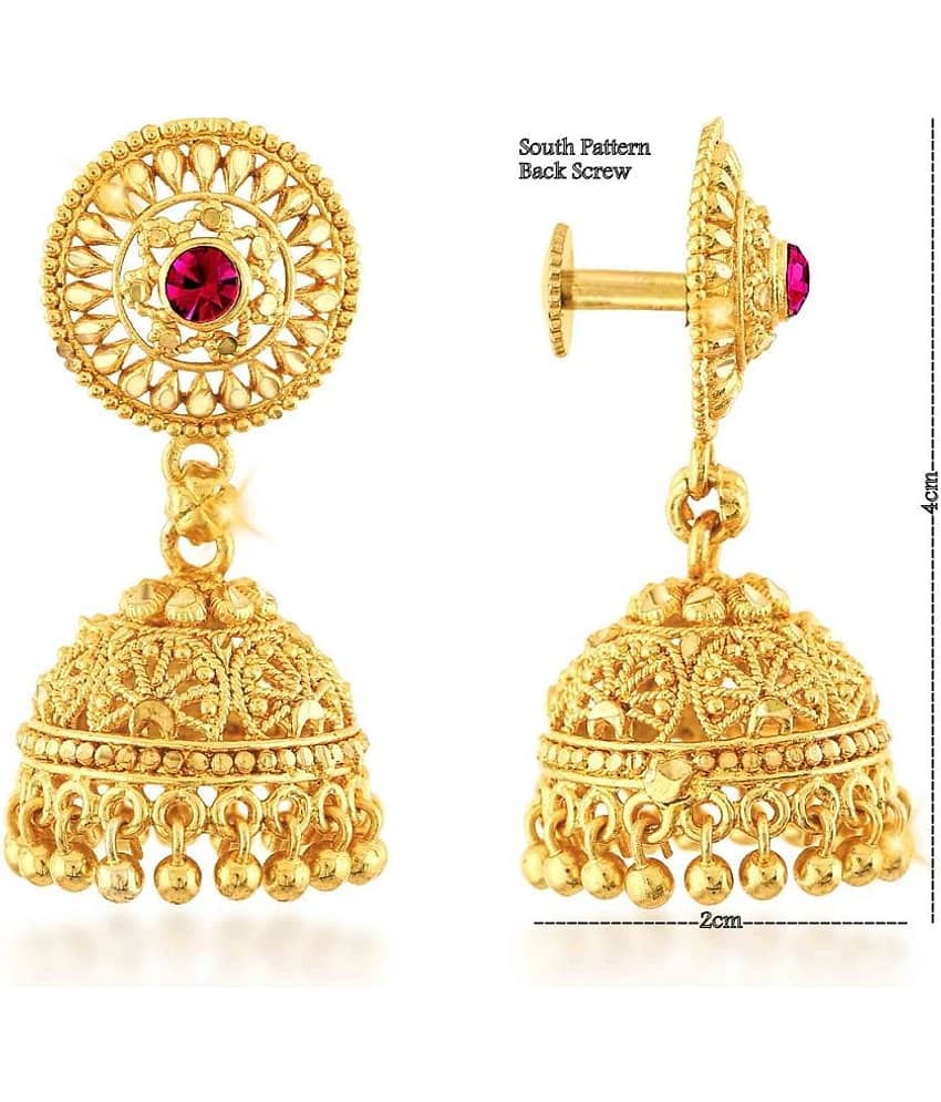 VIVASTRI Golden Jhumki Earrings ( Pack of 1 ) view 2