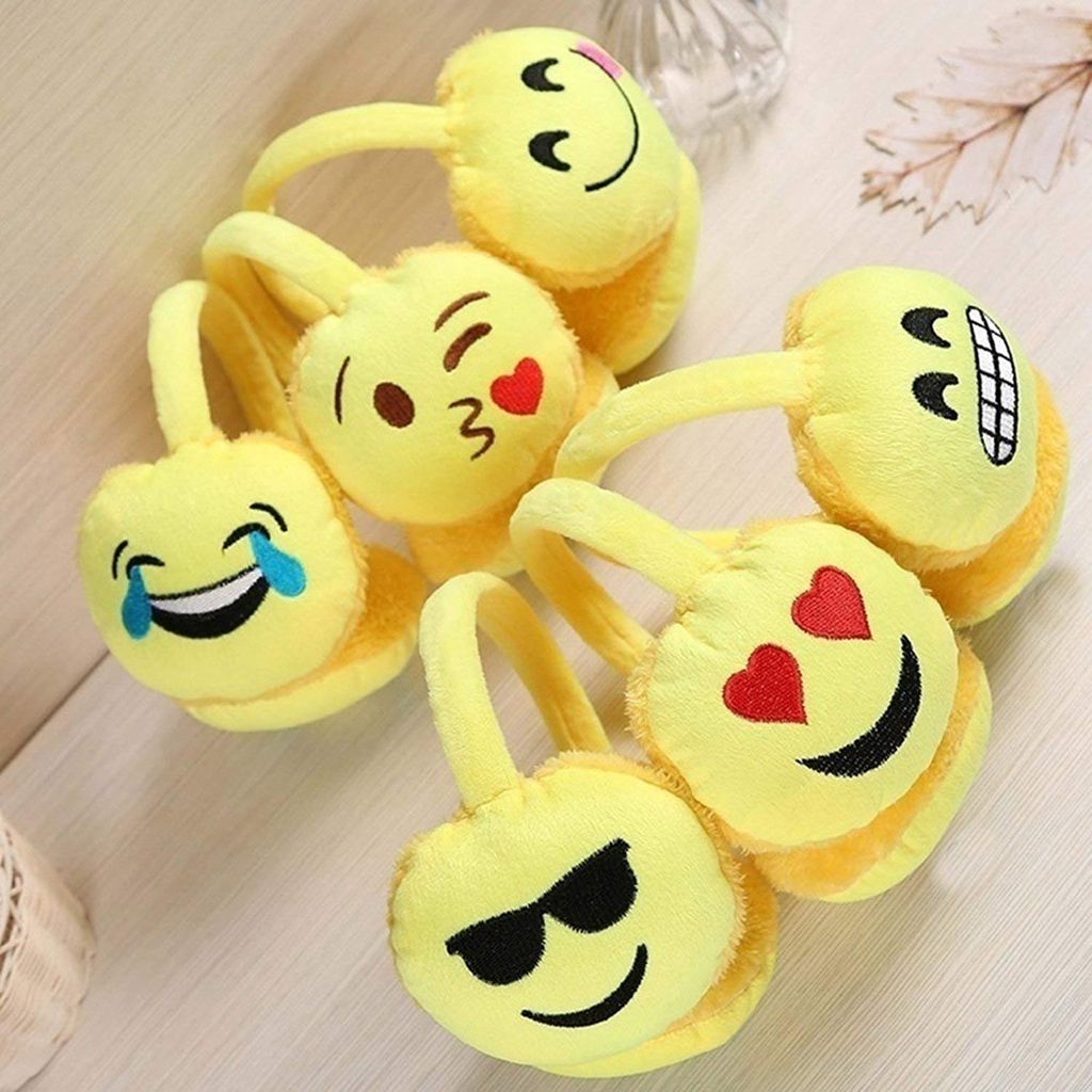 Nawani Women's Knitted Emoji Pattern Ear Muffs (Multicolour, Medium) view 2
