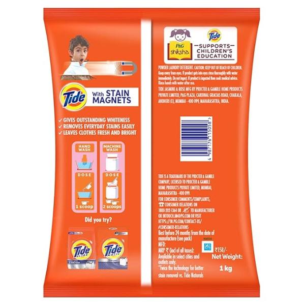 Tide Plus Detergent Washing Powder with double Power Lemon and Mint Pack 1 Kg view 2