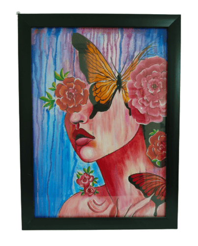 Face Art, Colourful Abstract Painting On Canvas view 2