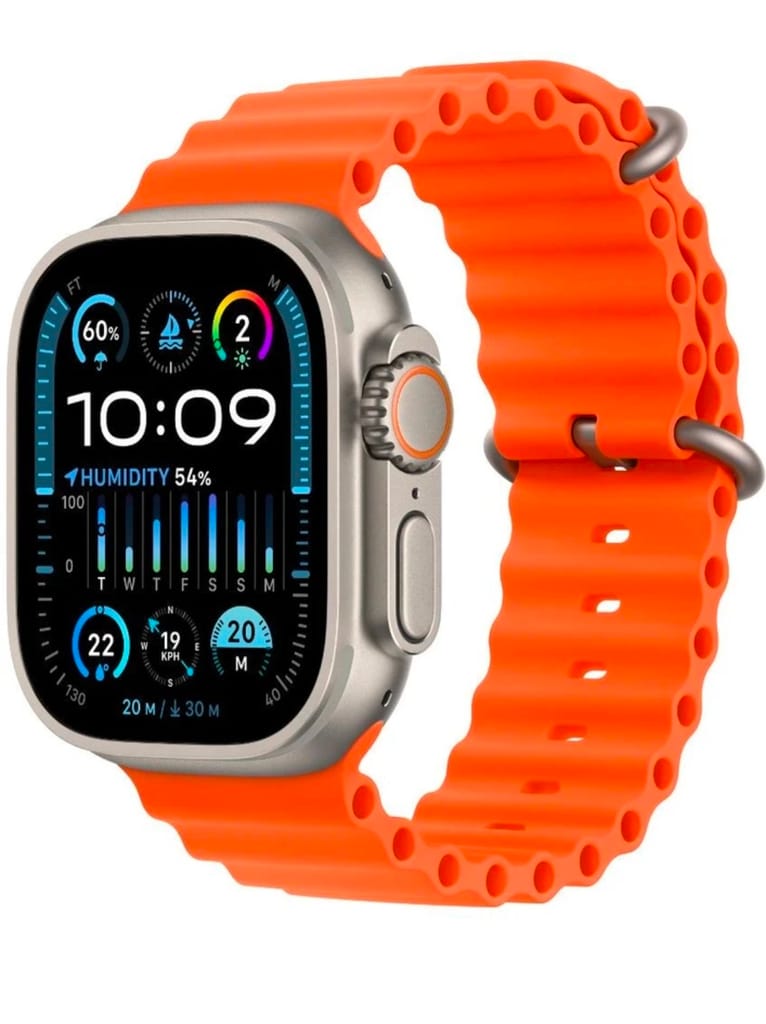 T800 Ultra Smart Watch with Orange Ocean Band view 2