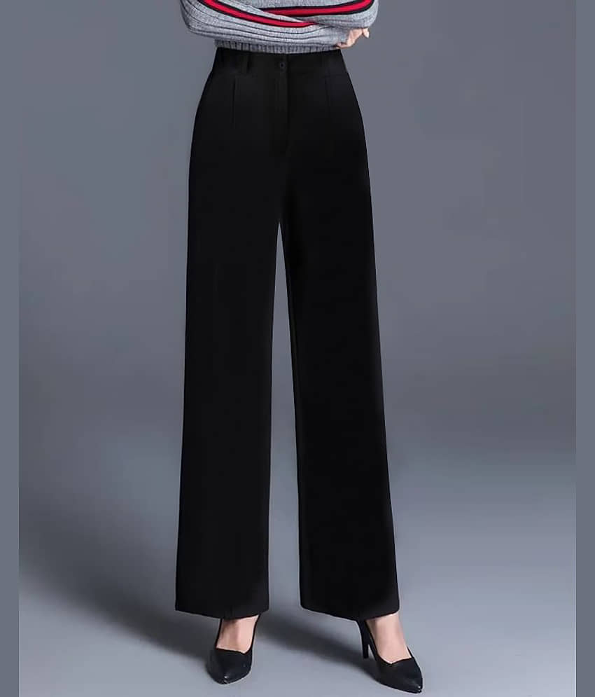 TOOCHKI Women Lycra Formal Trousers ( Black )