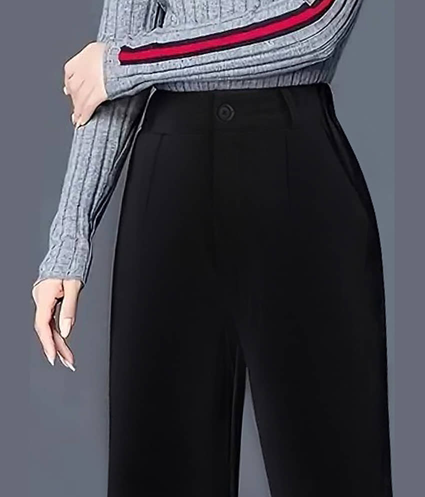 TOOCHKI Women Lycra Formal Trousers ( Black ) view 2