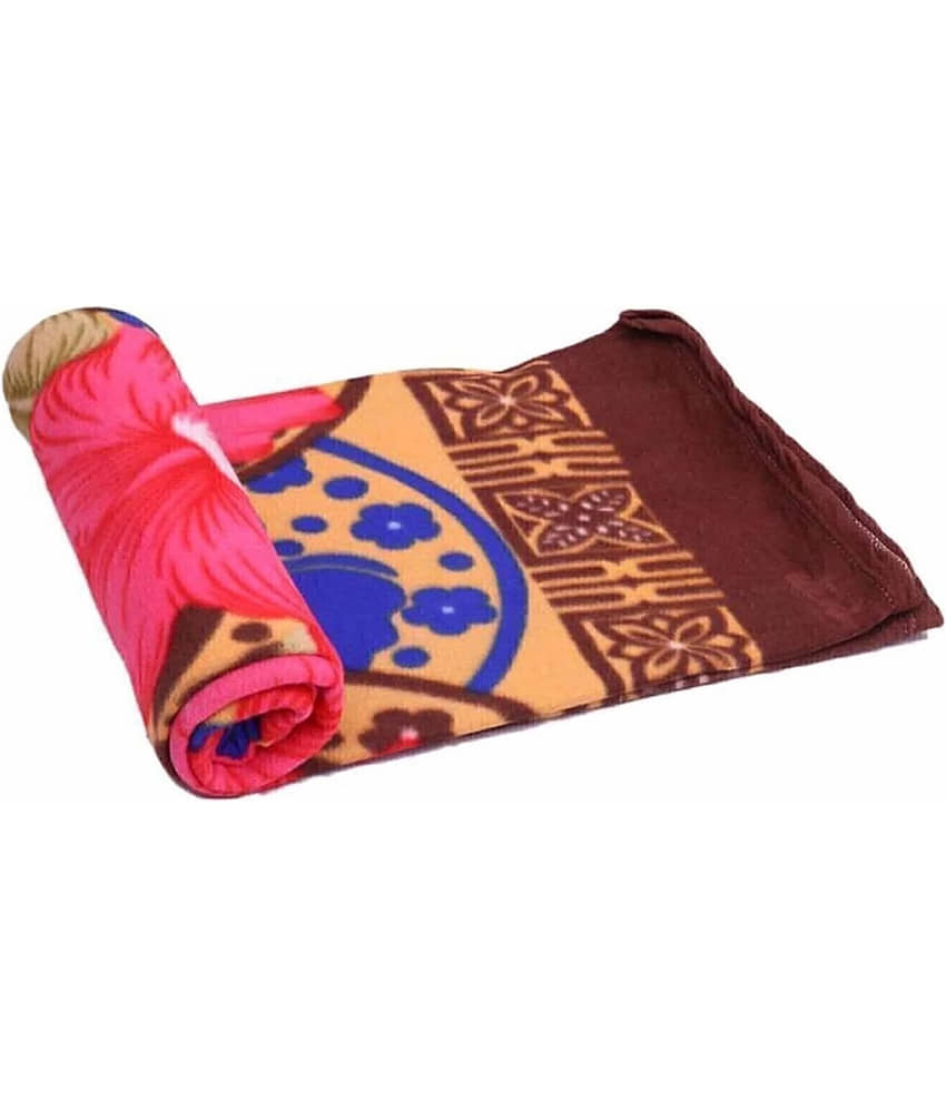Welhouse Fleece Floral Single Bed Blanket ( 225 cm x 150 cm ) - Multicolor ( Pack of 1 ) Assorted view 2