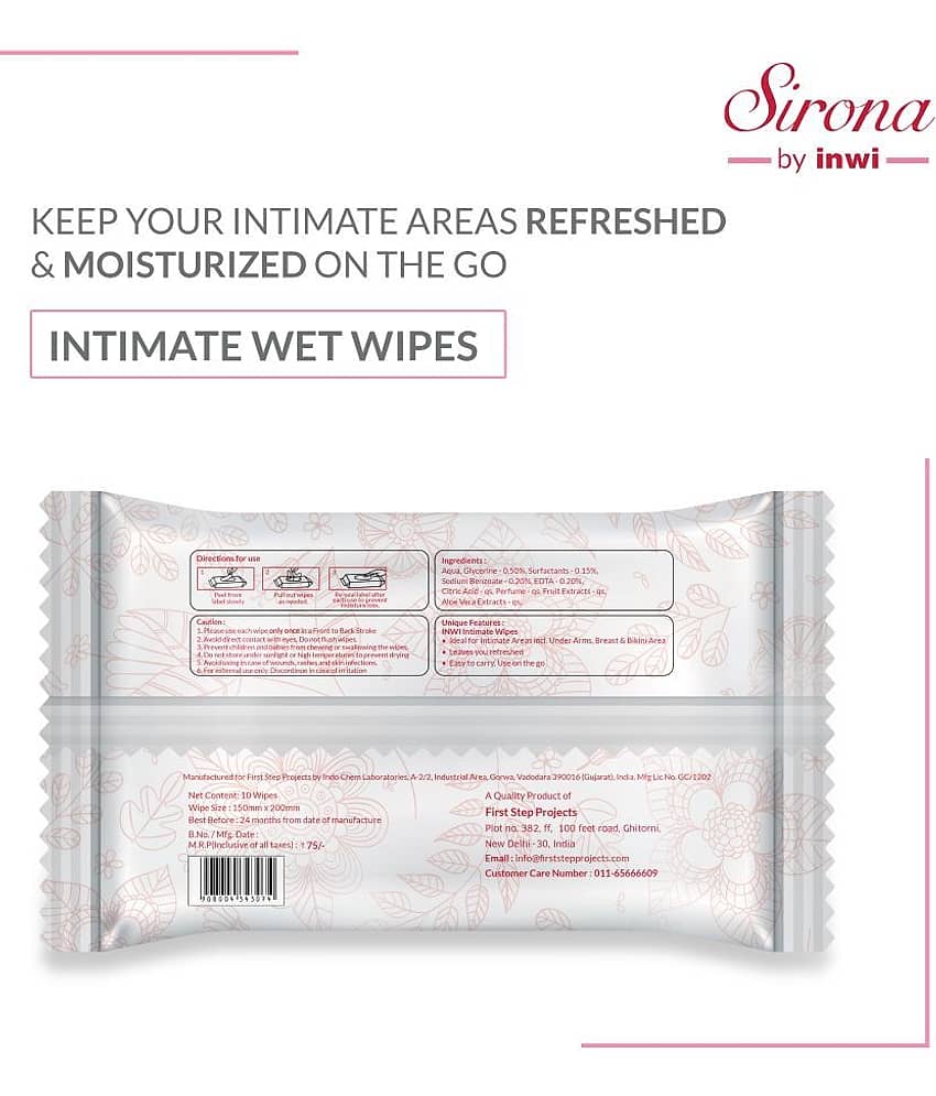 Sirona Intimate Wet Wipes (30 Wipes - 3 Pack) view 2