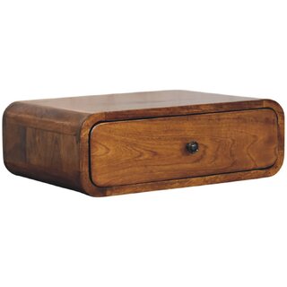 Avora Wall-Mounted Chestnut 1 Drawer Nightstand view 2
