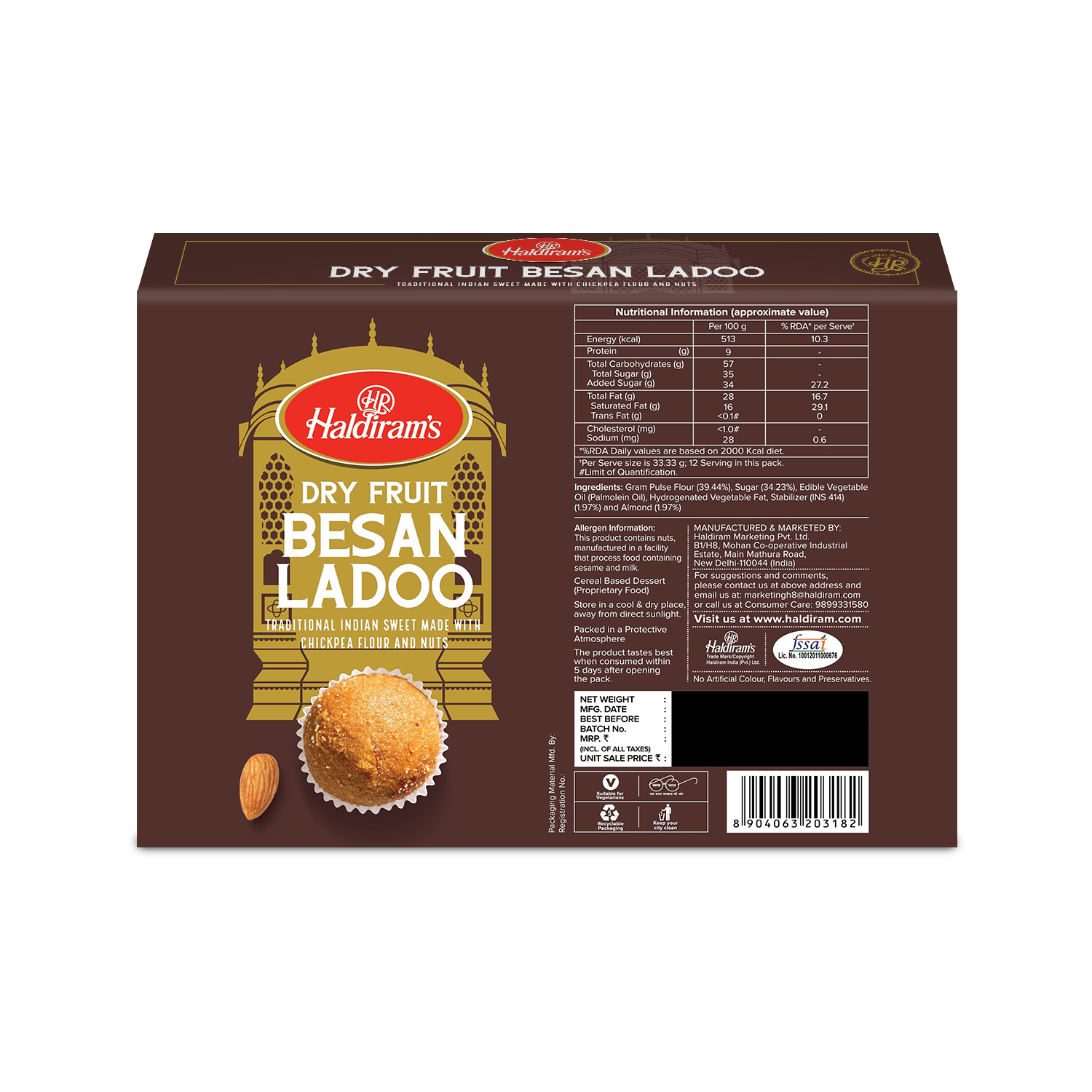 Haldiram's Veg Besan Laddu - 800 Gm view 2