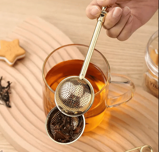 Old Harbor Tea Ball Infuser | Telescopic Tea Leaf Infuser with Handle | Tea Infuser | Made of Brass | Ideal for Loose Leaves | Green Tea Leaves Infuser | Reusable Tea Filter view 2