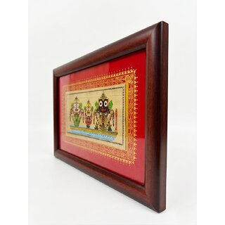 Traditional Jagannath Palm Leaf Art Frame for Home Dcor Handmade Odisha Wall Hanging Featuring Jagannath Balabhadra S view 2