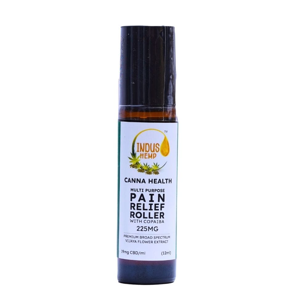 INDUS HEMP CANNA HEALTH | CBD PAIN RELIEF ROLLER | BROAD SPECTRUM CANNABIS (VIJAYA) FLOWER EXTRACT WITH COPAIBA | 225MG view 2